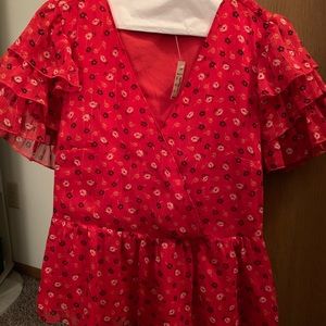 Madewell peplum ruffle top